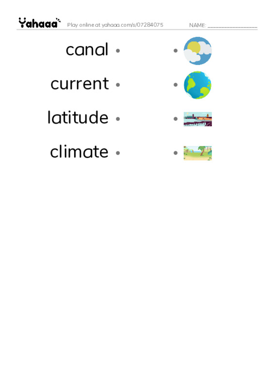 RAZ Vocabulary R: Expedition 60 The Subarctic PDF link match words worksheet