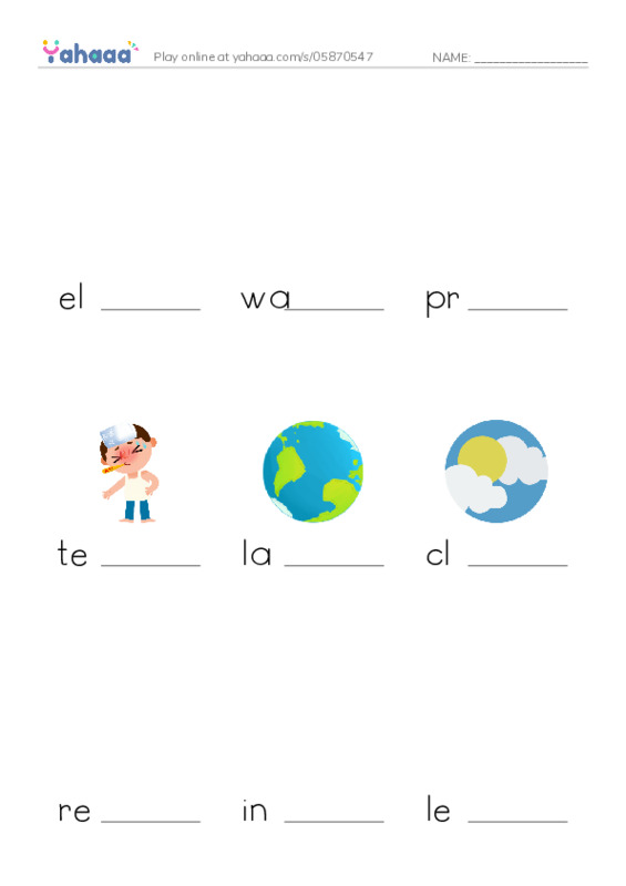 RAZ Vocabulary R: Explorers Guide to World Weather PDF worksheet to fill in words gaps