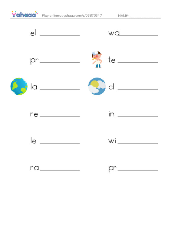 RAZ Vocabulary R: Explorers Guide to World Weather PDF worksheet writing row
