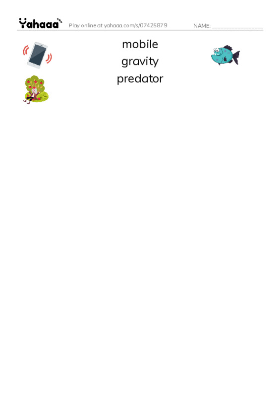 RAZ Vocabulary R: Exploring Tide Pools PDF three columns match words