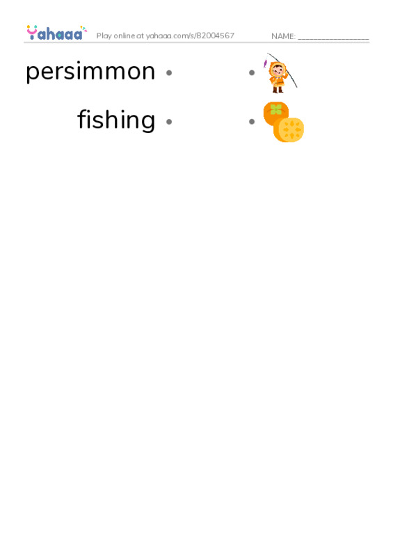 RAZ Vocabulary R: Fishing in Simplicity PDF link match words worksheet