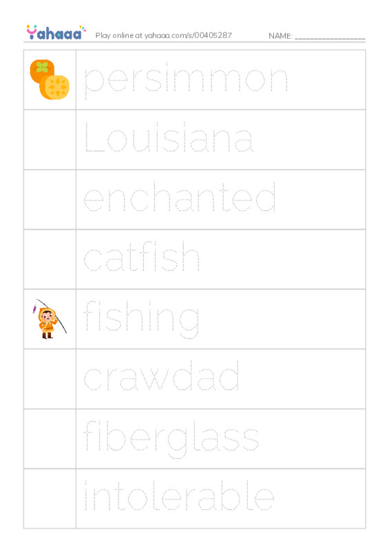 RAZ Vocabulary R: Fishing in Simplicity PDF one column image words