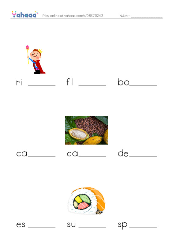RAZ Vocabulary R: Foods Around the World PDF worksheet to fill in words gaps