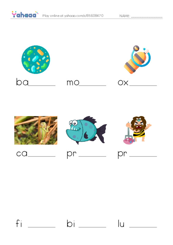RAZ Vocabulary R: GlowintheDark Animals PDF worksheet to fill in words gaps