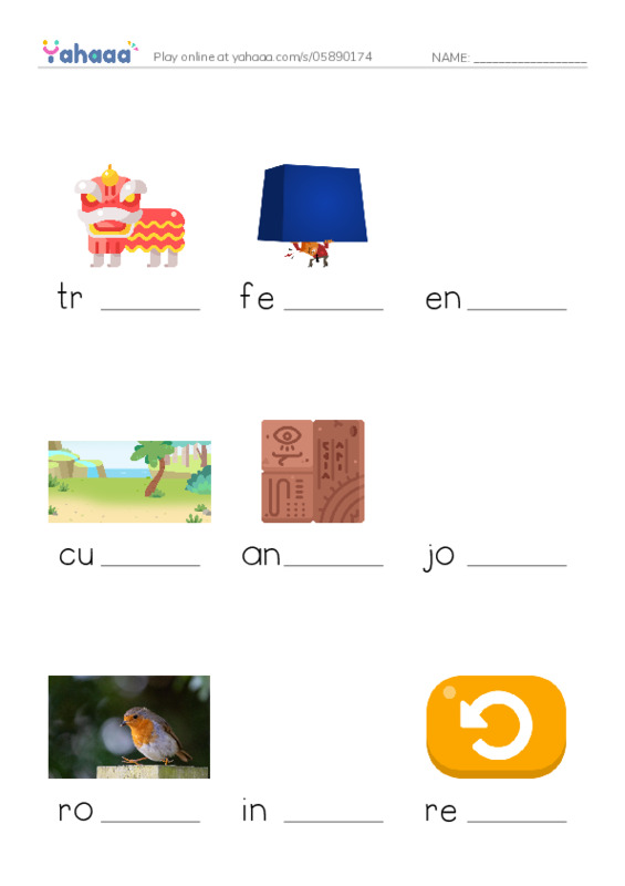 RAZ Vocabulary R: How the Robin Stole Fire PDF worksheet to fill in words gaps