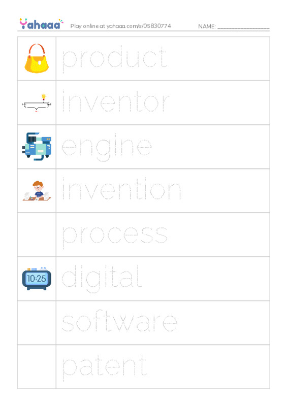RAZ Vocabulary R: Inventions PDF one column image words
