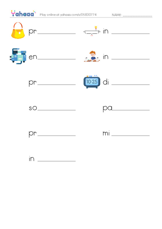 RAZ Vocabulary R: Inventions PDF worksheet writing row