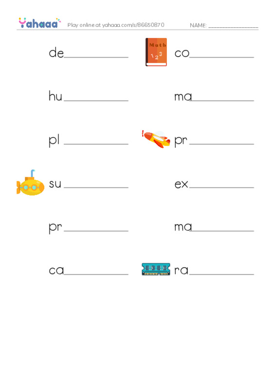 RAZ Vocabulary R: Ships and Boats PDF worksheet writing row
