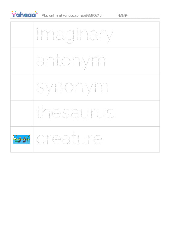 RAZ Vocabulary R: The Thesaurus PDF one column image words