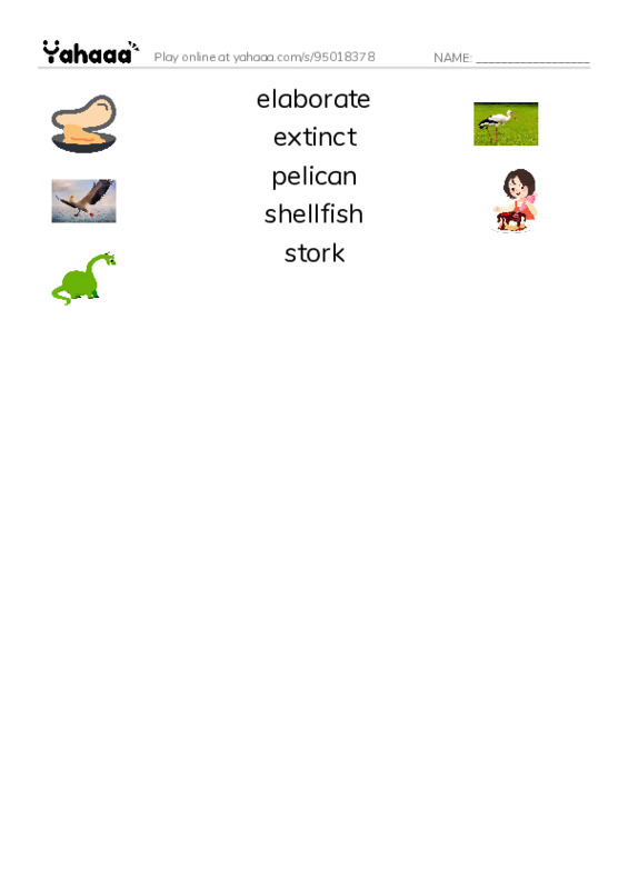 RAZ Vocabulary R: Weird Bird Beaks PDF three columns match words