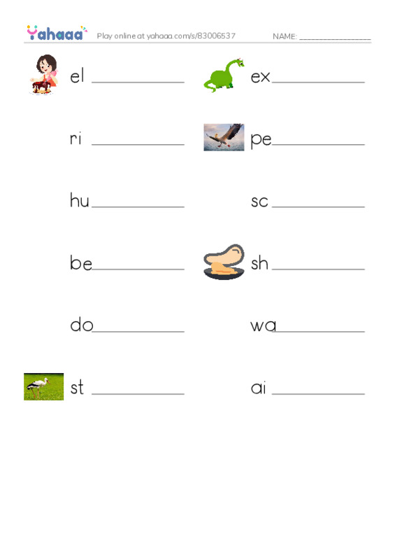 RAZ Vocabulary R: Weird Bird Beaks PDF worksheet writing row