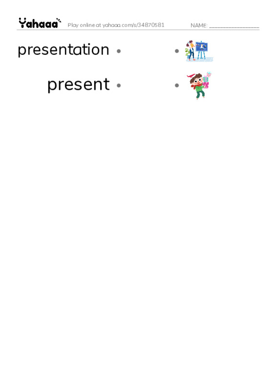 RAZ Vocabulary R: Were in Business PDF link match words worksheet