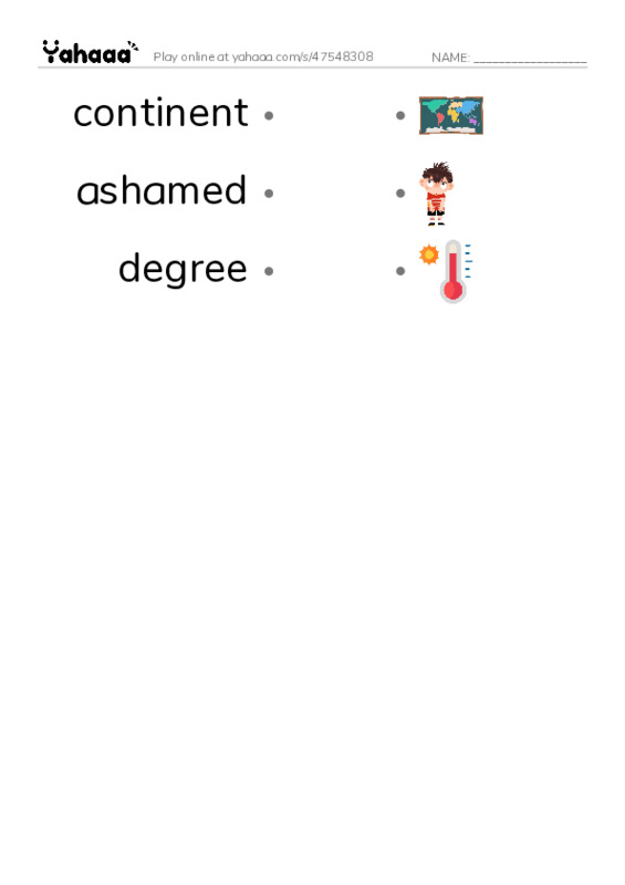 RAZ Vocabulary S: Barack Obama PDF link match words worksheet