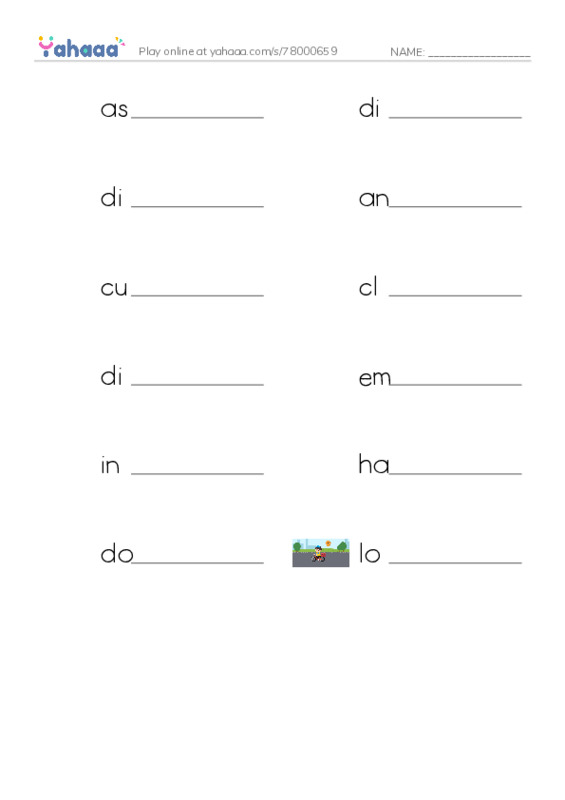 RAZ Vocabulary S: Bites and Stings PDF worksheet writing row