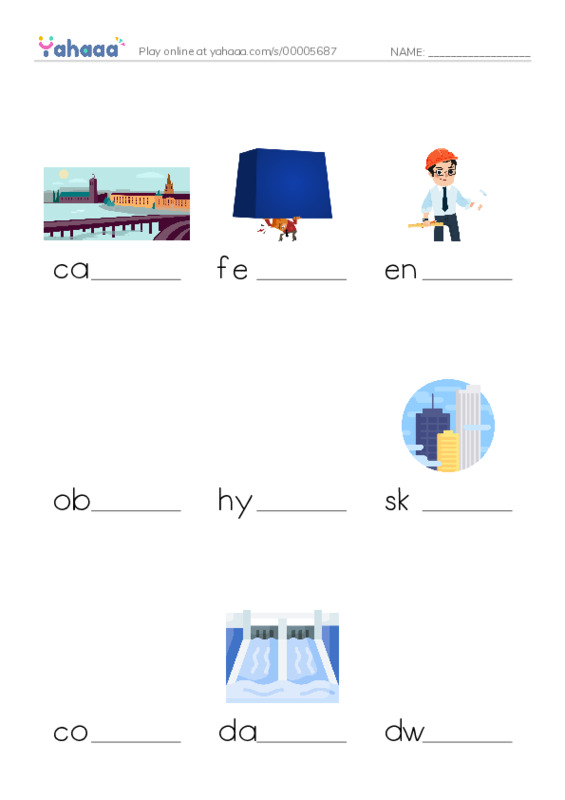 RAZ Vocabulary S: Building Big Dreams PDF worksheet to fill in words gaps