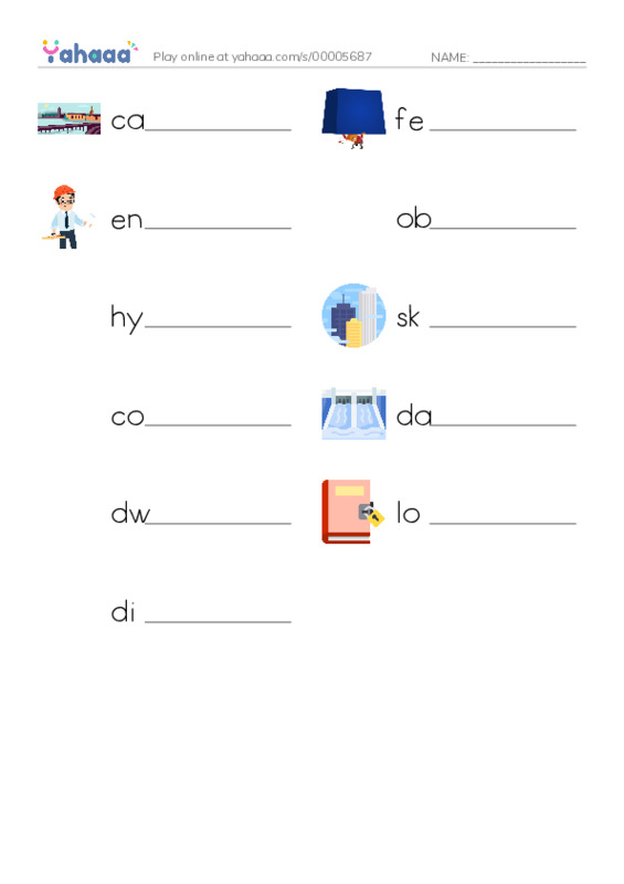 RAZ Vocabulary S: Building Big Dreams PDF worksheet writing row
