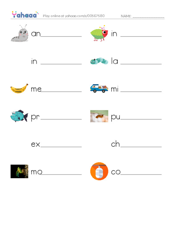 RAZ Vocabulary S: Butterflies and Moths PDF worksheet writing row