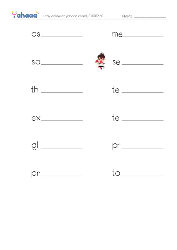 RAZ Vocabulary S: Finding the Tome PDF worksheet writing row