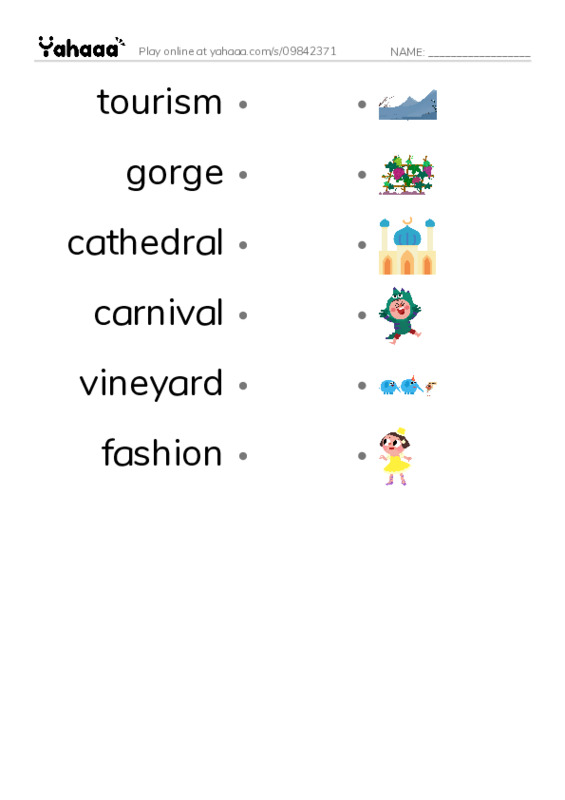 RAZ Vocabulary S: France PDF link match words worksheet