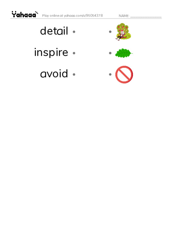 RAZ Vocabulary S: Frederick Douglass Forever Free PDF link match words worksheet