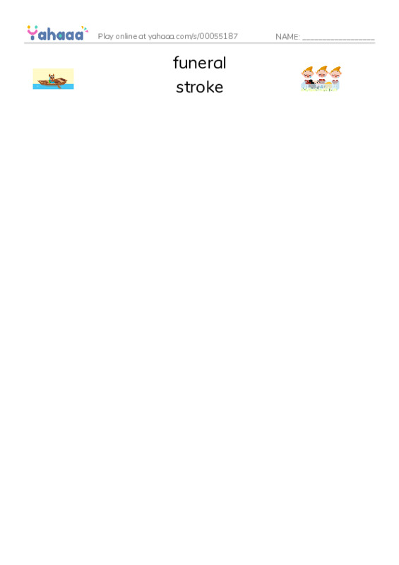 RAZ Vocabulary S: Losing Grandpa PDF three columns match words