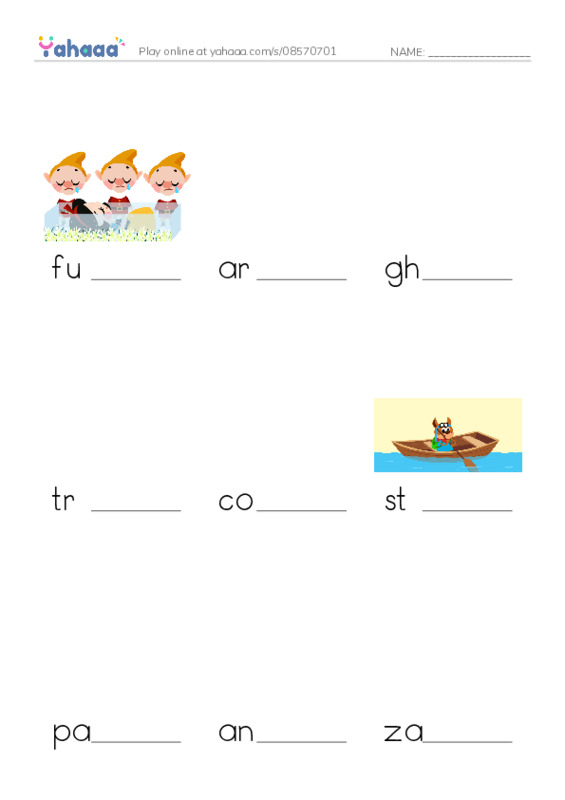 RAZ Vocabulary S: Losing Grandpa PDF worksheet to fill in words gaps