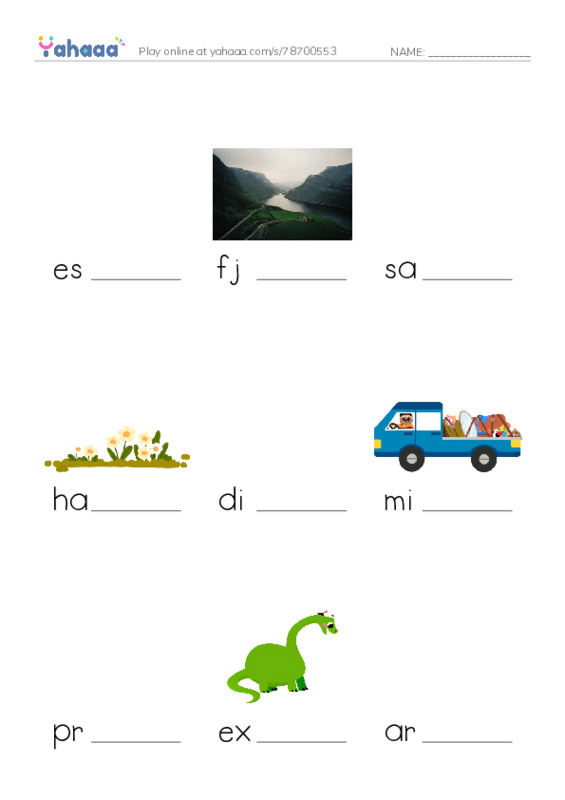 RAZ Vocabulary S: National Parks PDF worksheet to fill in words gaps