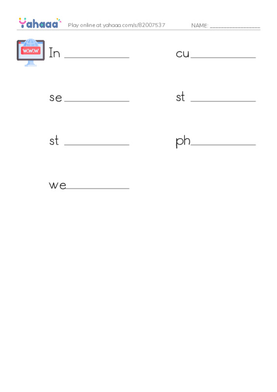 RAZ Vocabulary S: The International TShirt Contest PDF worksheet writing row