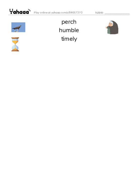 RAZ Vocabulary S: The Moon Bowl PDF three columns match words