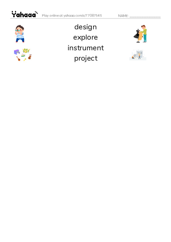 RAZ Vocabulary S: Voyagers in Space PDF three columns match words