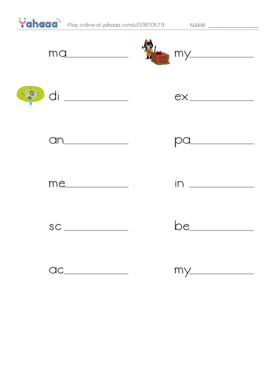 RAZ Vocabulary S: What the Boys Found PDF worksheet writing row