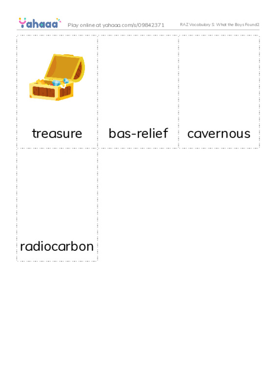RAZ Vocabulary S: What the Boys Found2 PDF flaschards with images