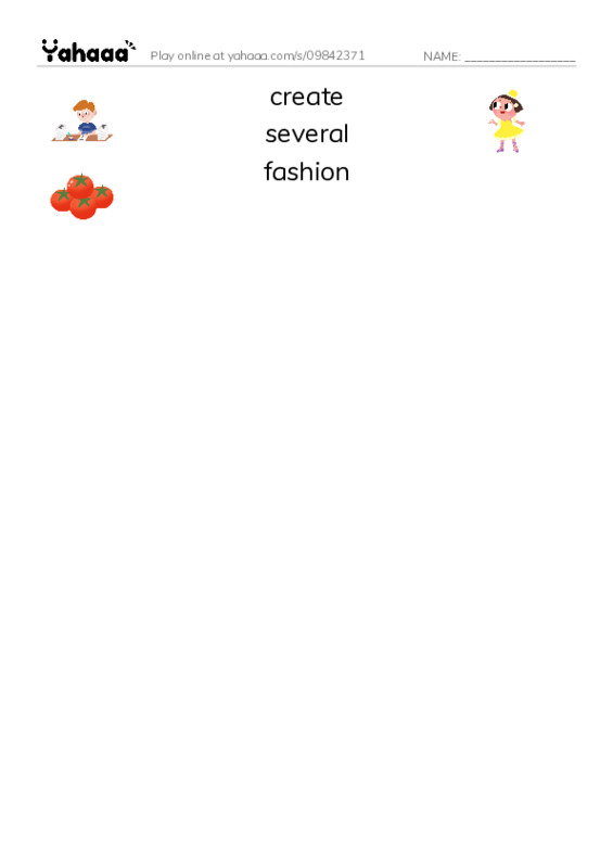 RAZ Vocabulary S: Wild and Wacky World of Wigs PDF three columns match words