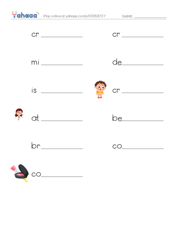 RAZ Vocabulary S: Woolly and Fang PDF worksheet writing row