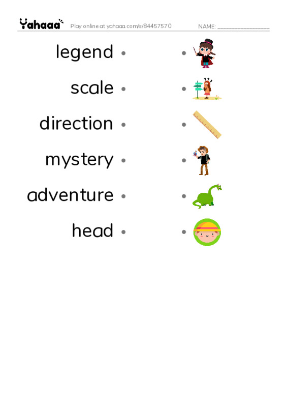 RAZ Vocabulary T: Adventures with Abuela PDF link match words worksheet