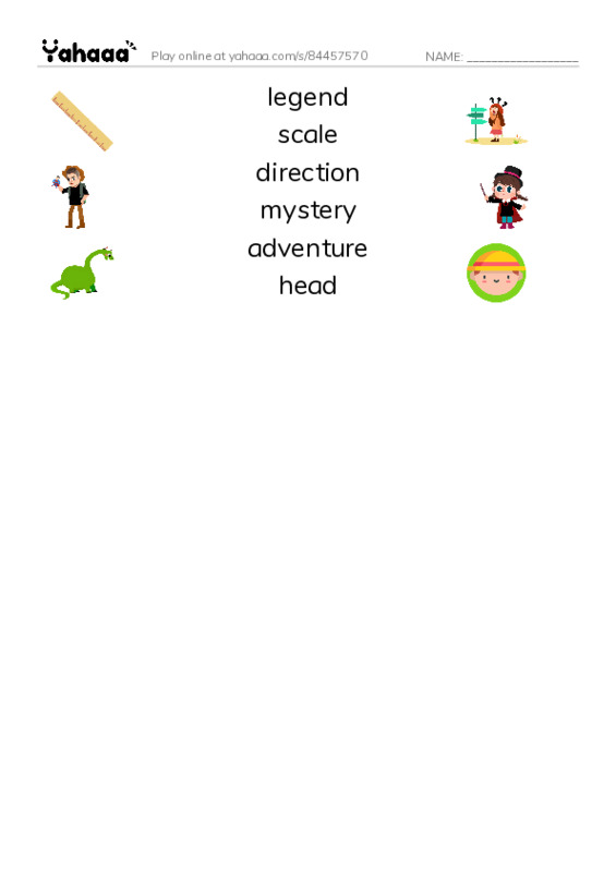 RAZ Vocabulary T: Adventures with Abuela PDF three columns match words