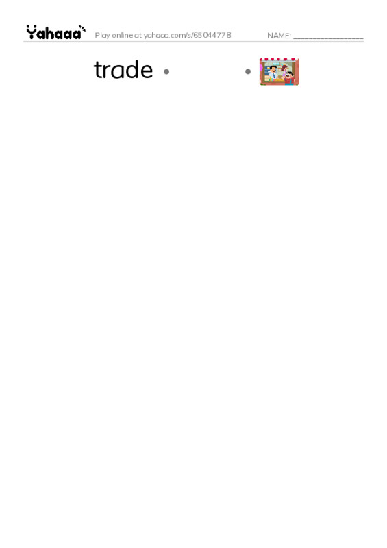 RAZ Vocabulary T: Aladdin and the Wonderful Lamp PDF link match words worksheet