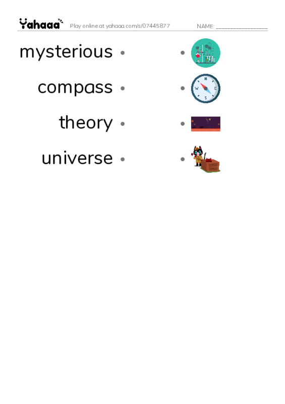 RAZ Vocabulary T: Albert Einstein PDF link match words worksheet