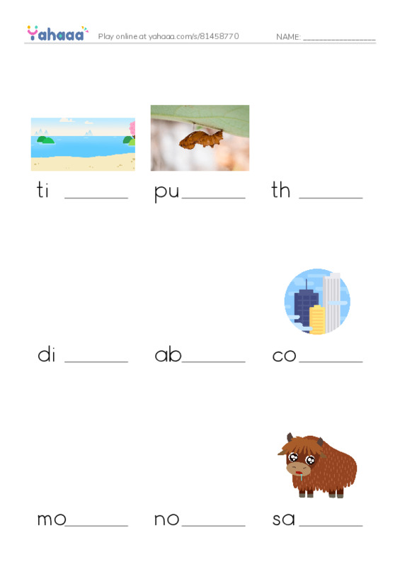 RAZ Vocabulary T: Ants in My Bed PDF worksheet to fill in words gaps