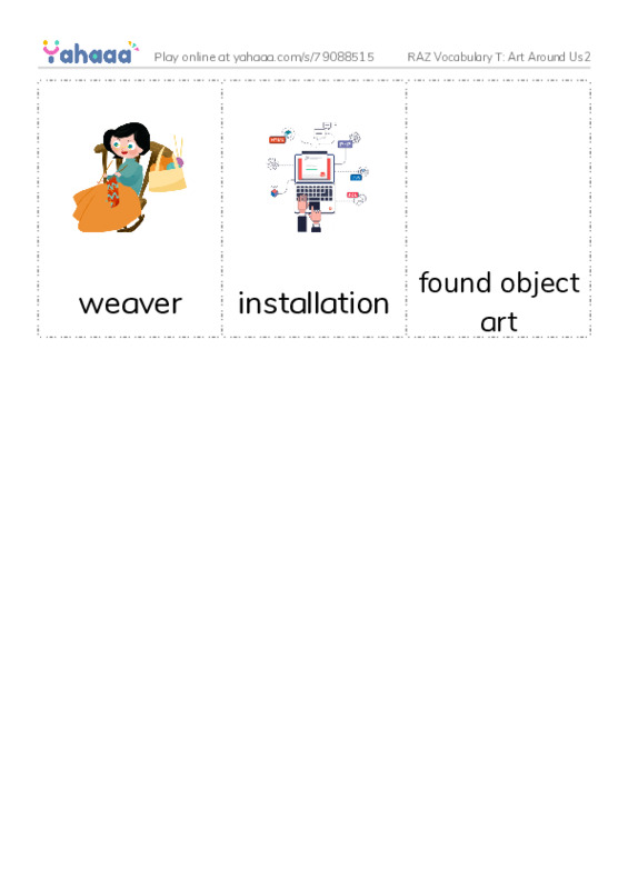 RAZ Vocabulary T: Art Around Us2 PDF flaschards with images