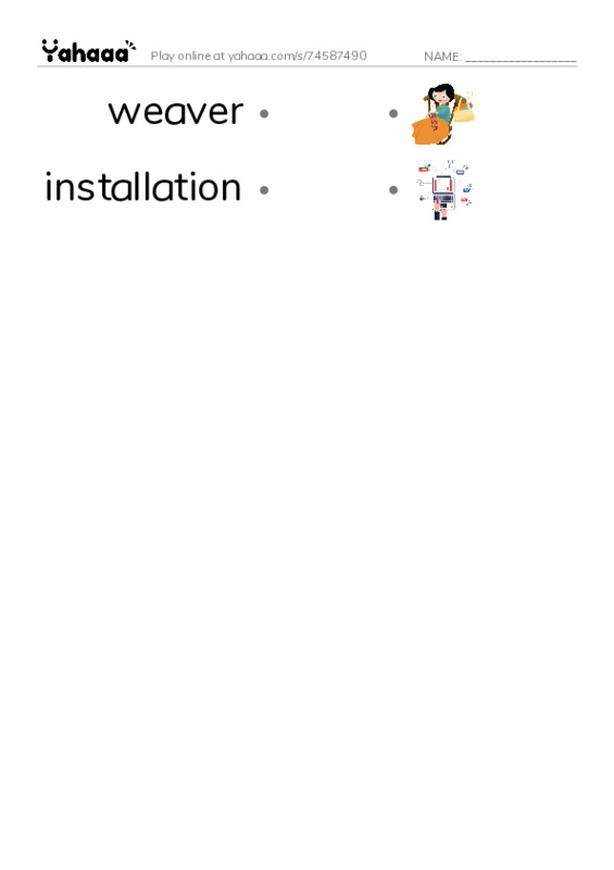 RAZ Vocabulary T: Art Around Us2 PDF link match words worksheet