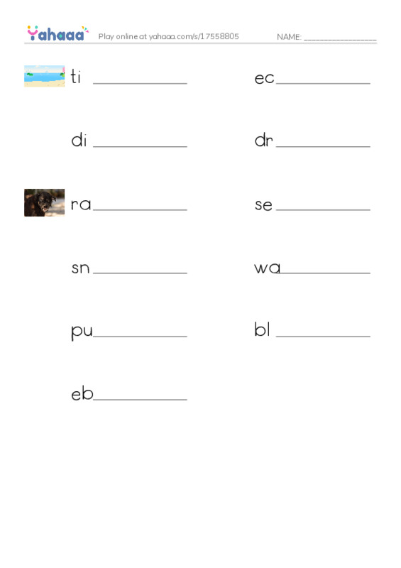 RAZ Vocabulary T: Bats in the Attic PDF worksheet writing row