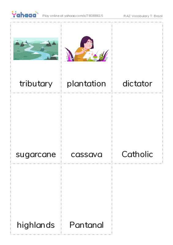 RAZ Vocabulary T: Brazil PDF flaschards with images
