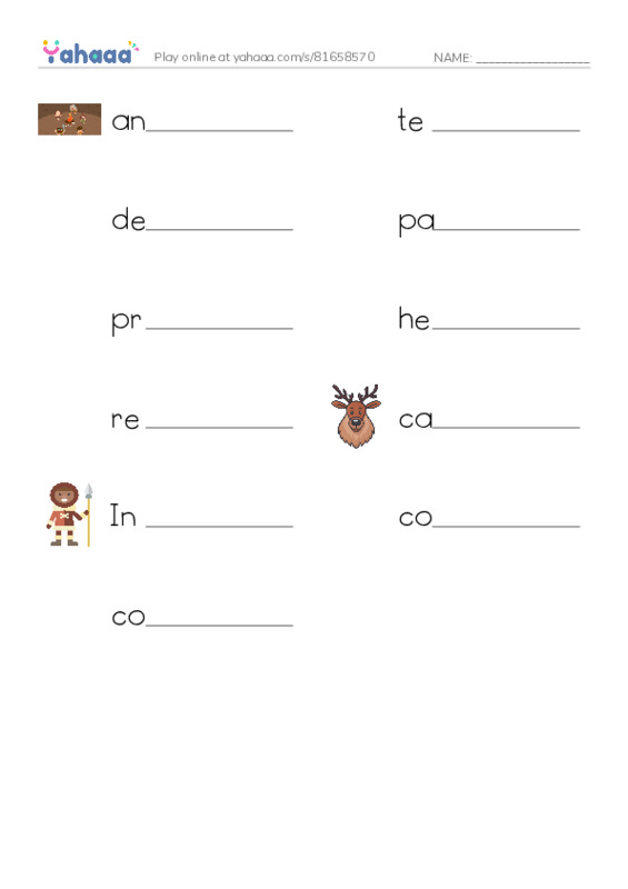 RAZ Vocabulary T: C Is for Canada PDF worksheet writing row