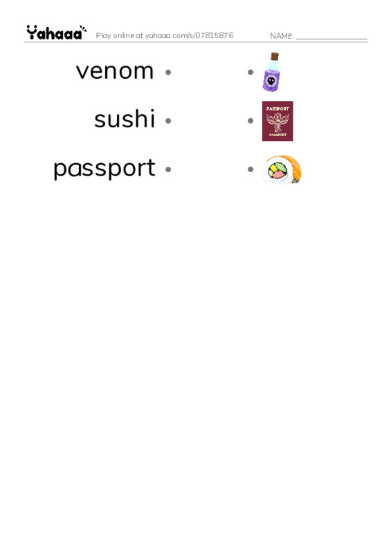 RAZ Vocabulary T: Cali and Wanda Lou PDF link match words worksheet