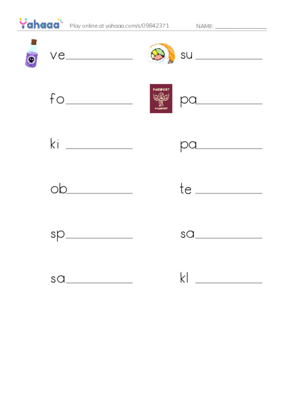 RAZ Vocabulary T: Cali and Wanda Lou PDF worksheet writing row