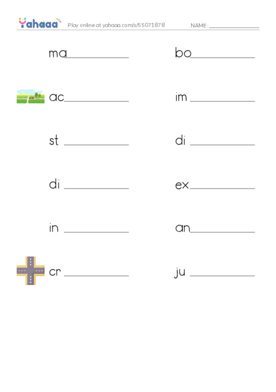 RAZ Vocabulary T: Carlos Puzzle PDF worksheet writing row