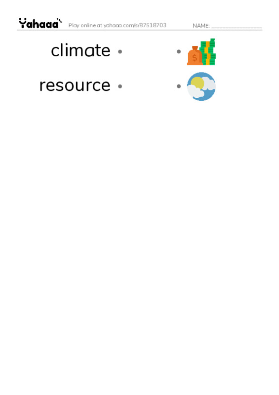 RAZ Vocabulary T: Desert People PDF link match words worksheet