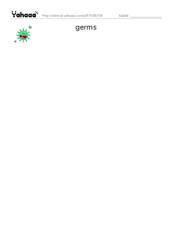 RAZ Vocabulary T: InFLUenza PDF three columns match words