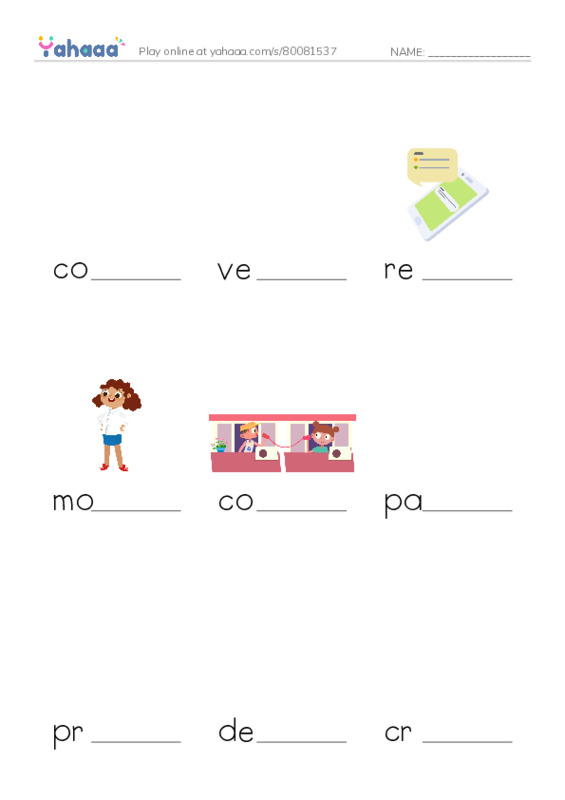 RAZ Vocabulary T: Kid Inventors PDF worksheet to fill in words gaps